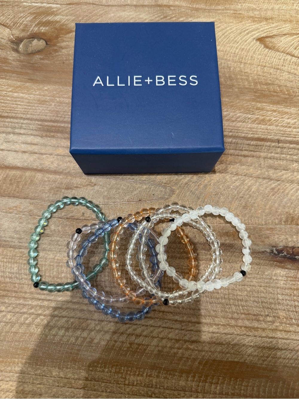 Allie + Bess Multicolor Beaded Stretch Bracelet Set